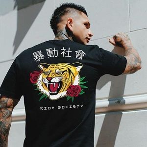 Riot Society Tiger Rose Black T-Shirt